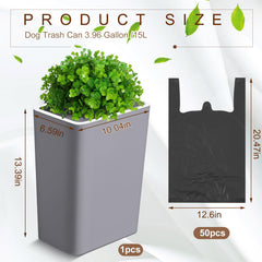 Jingmore dog waste bin with fake grass insert for decorative concealment and easy disposal