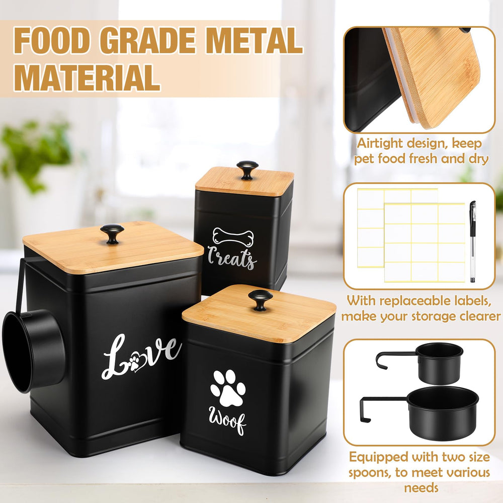 Jingmore metal dog treat container medium jar ready for everyday kibble