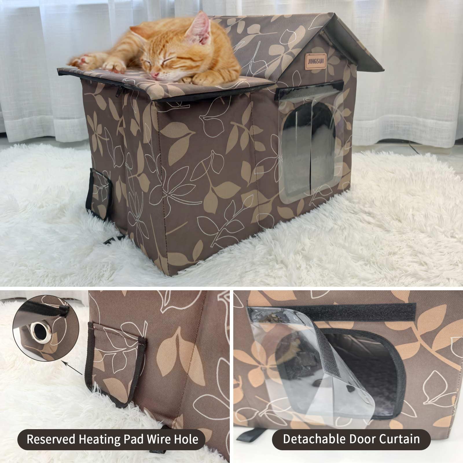JINGSIJI enclosed shelter design keeps pets warm and secure.
