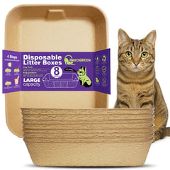 JINVOGREEN disposable litter box pack ready for travel in eight-pack
