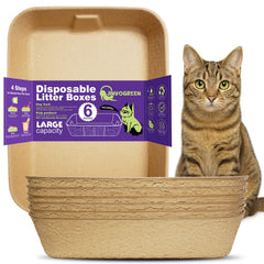 JINVOGREEN disposable litter boxes six-pack shown for quick travel and mess-free cleanup