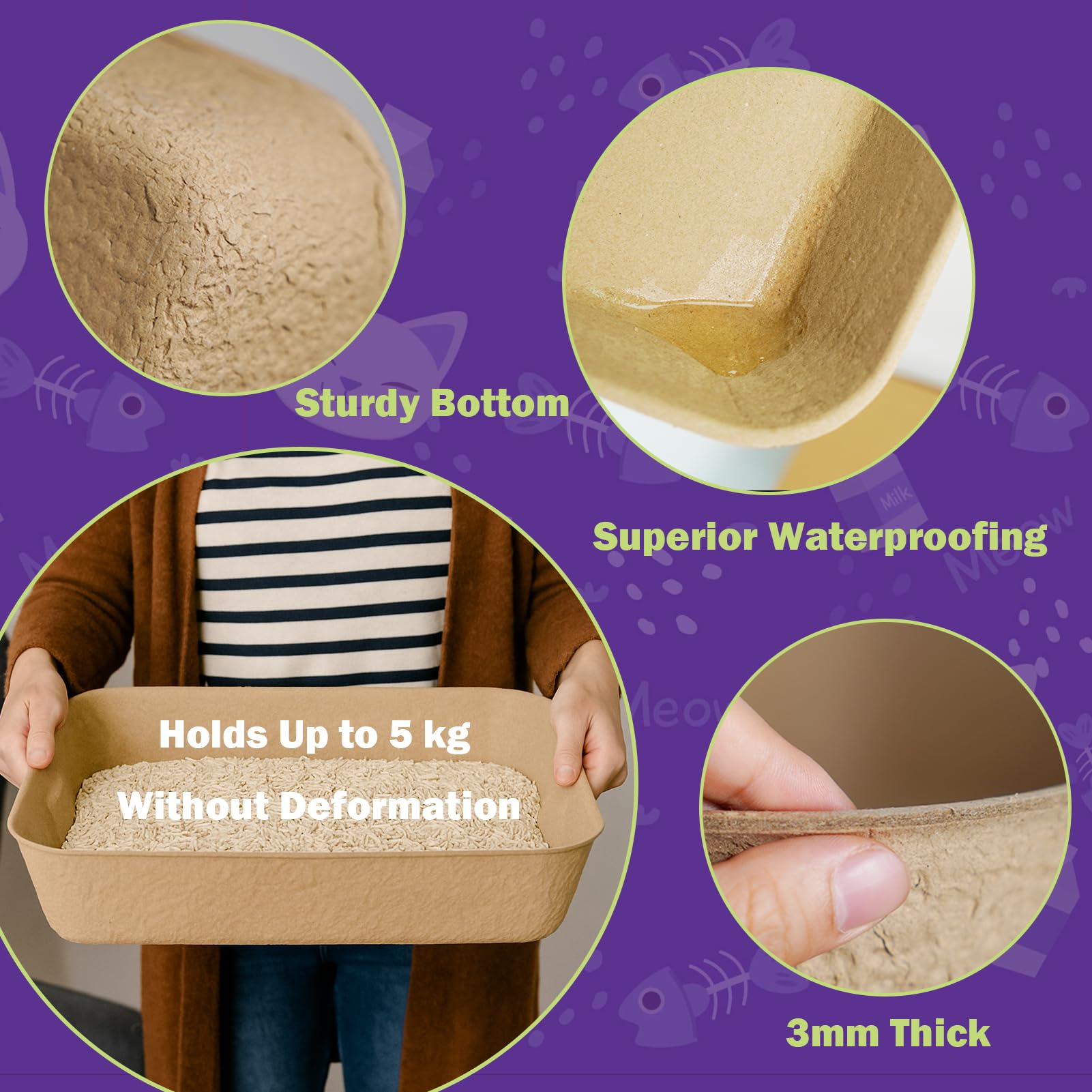 JINVOGREEN sturdy paperboard liner supports longer use
