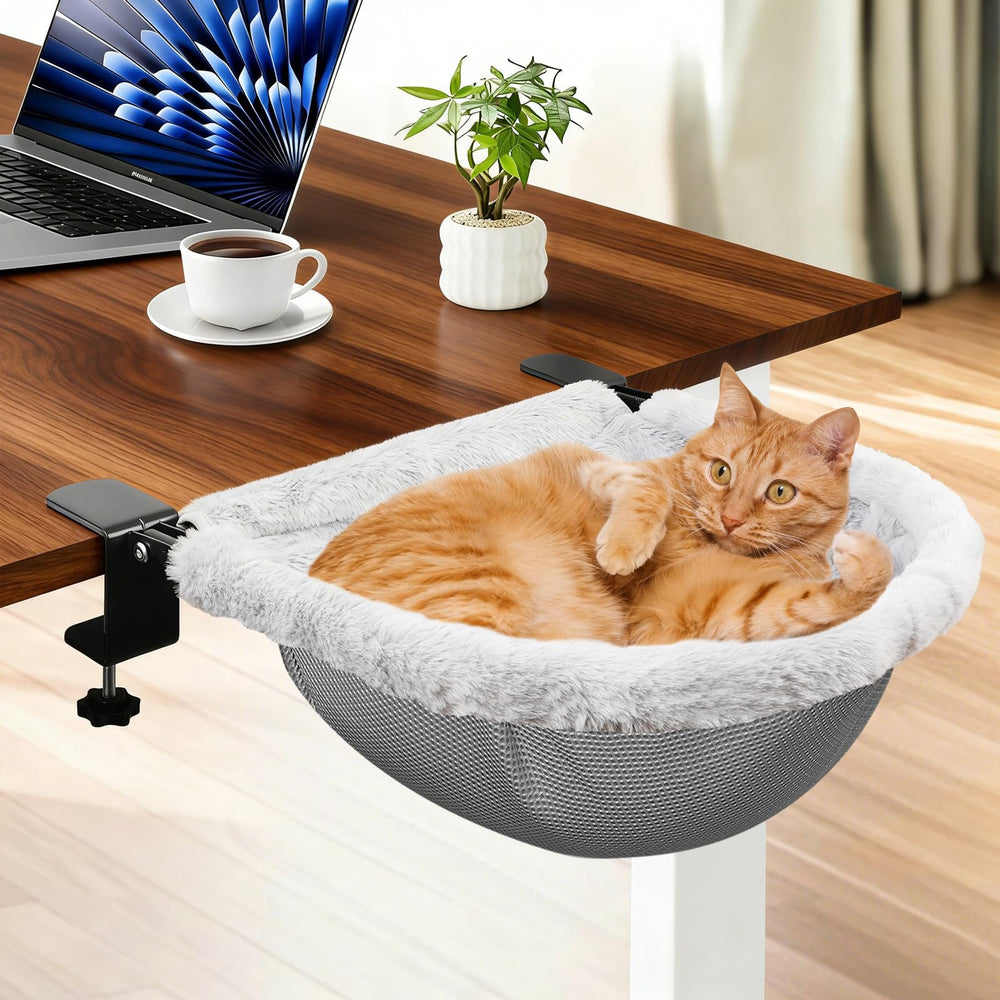 JinxZap X-Large Cat Desk Bed shows a spacious 19x15 area for comfortable naps beside your desk.