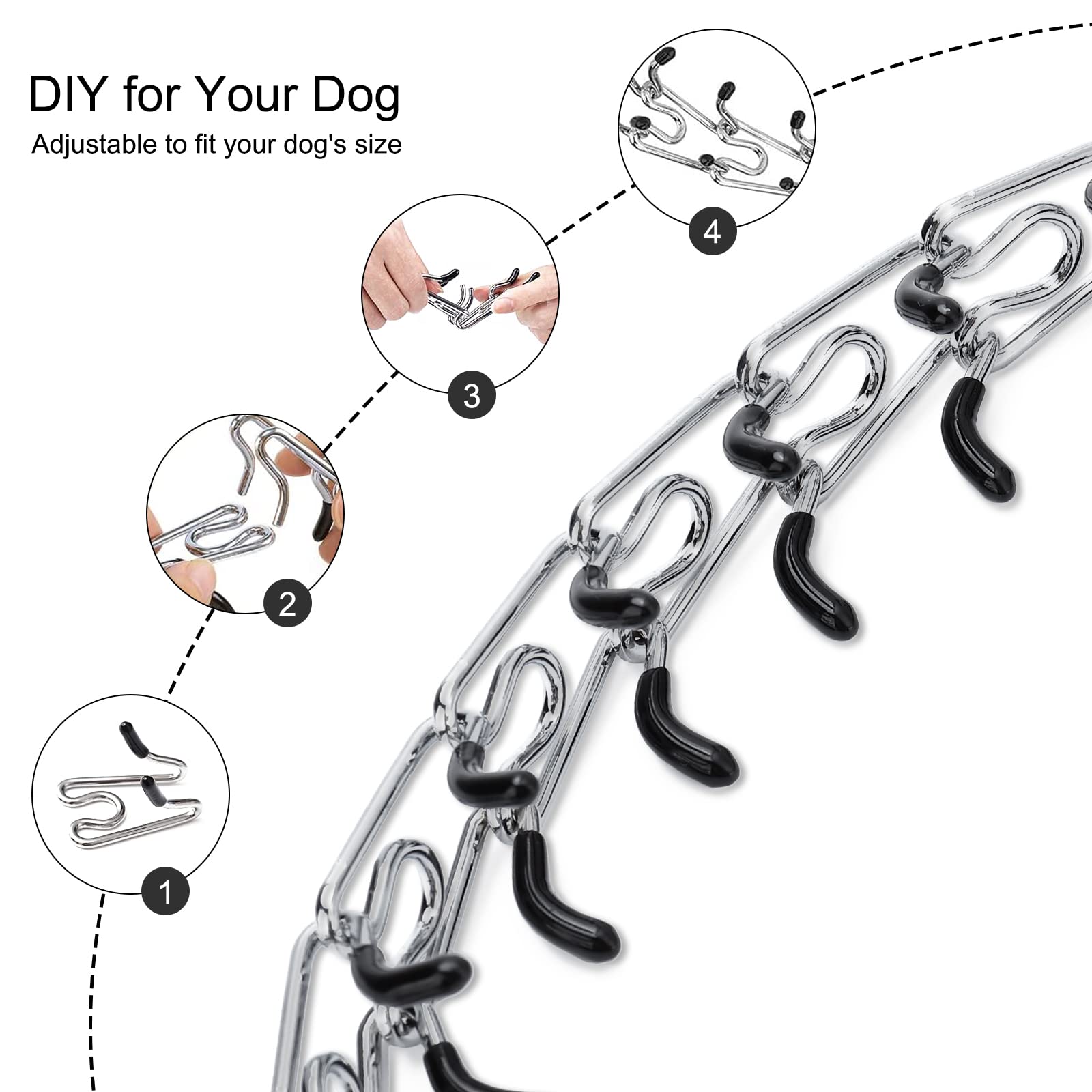 JIPIMON pinch collar dog training during walks improves control and focus