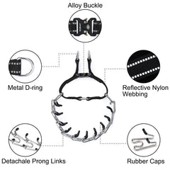 JIPIMON pinch collar stainless steel links offer durable, reflective safety