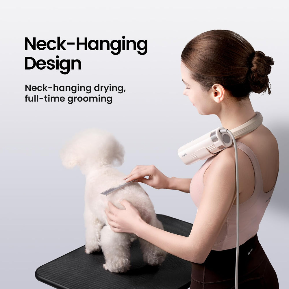 JirPet dog-dryer-uv-ring-light helps screen skin issues before grooming.