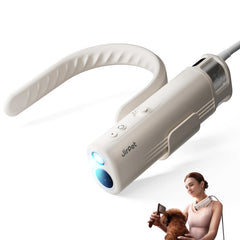 JirPet neck dryer hanging design enables hands-free grooming.