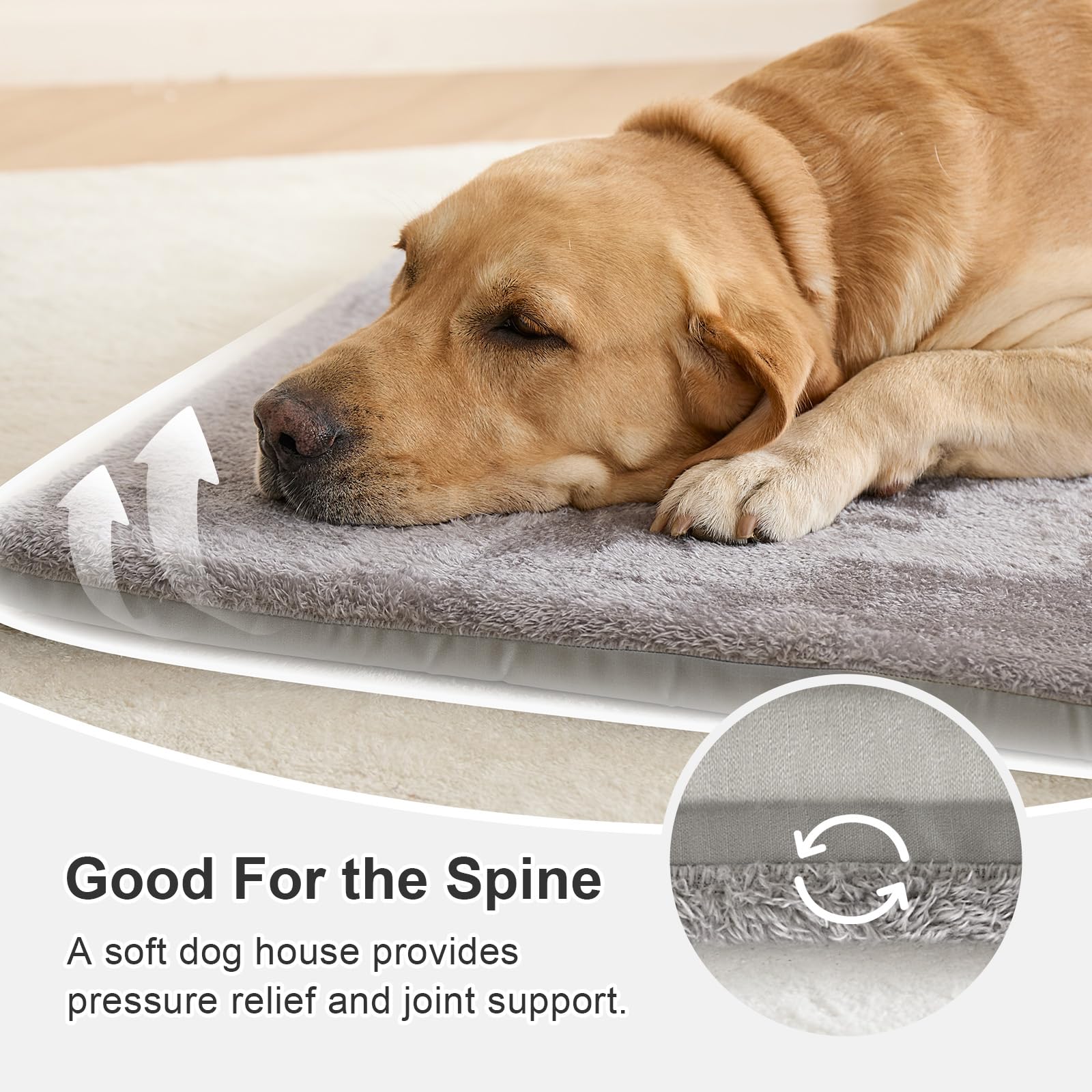 Jiupety 3XL dog bed inside view highlights size for dogs up to 90 lb.