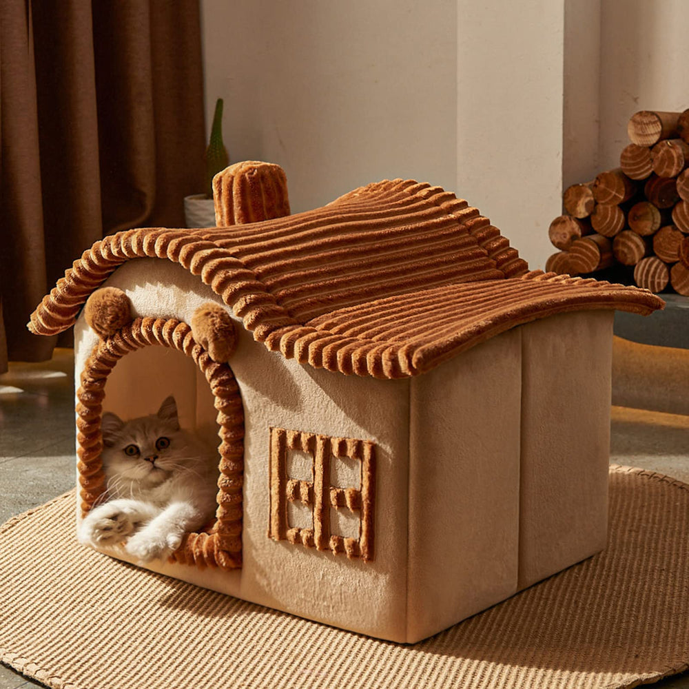 Jiupety Bear Cat House color-brown complements indoor decor