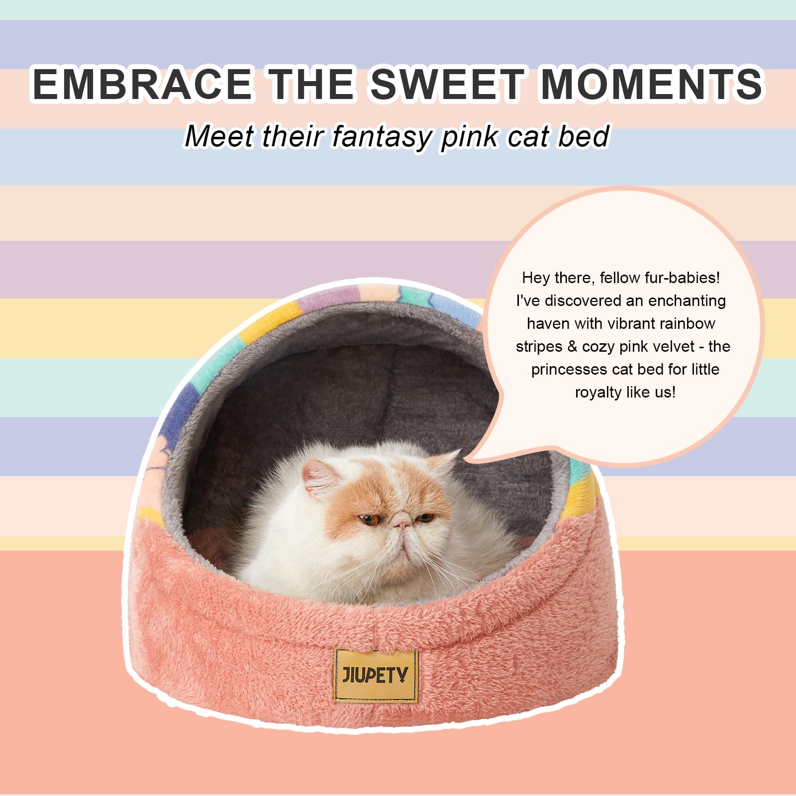 Jiupety cat bed PP cotton material offers soft and durable comfort.