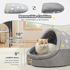 Jiupety cat bed removable cushion for easy cleaning and customization.