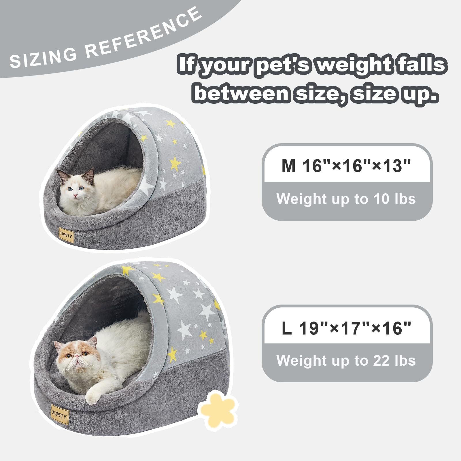 Jiupety cat bed washable inner pad for simple at-home care.