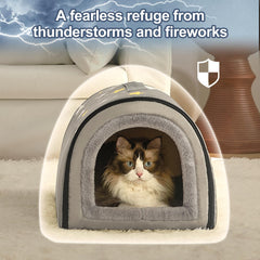 Jiupety Cozy small pet dog house door view emphasizes private, secure hideaway