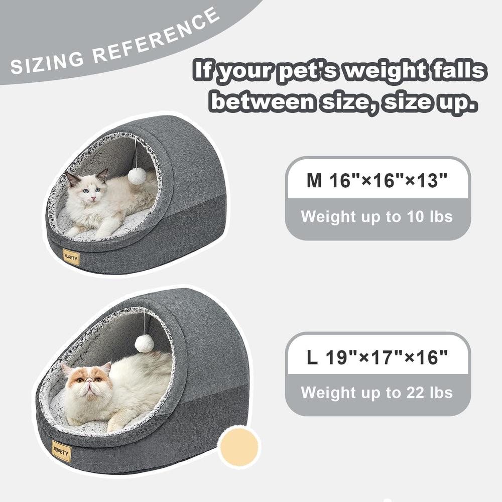 Jiupety cat bed anti-slip bottom provides stable footing on smooth floors.