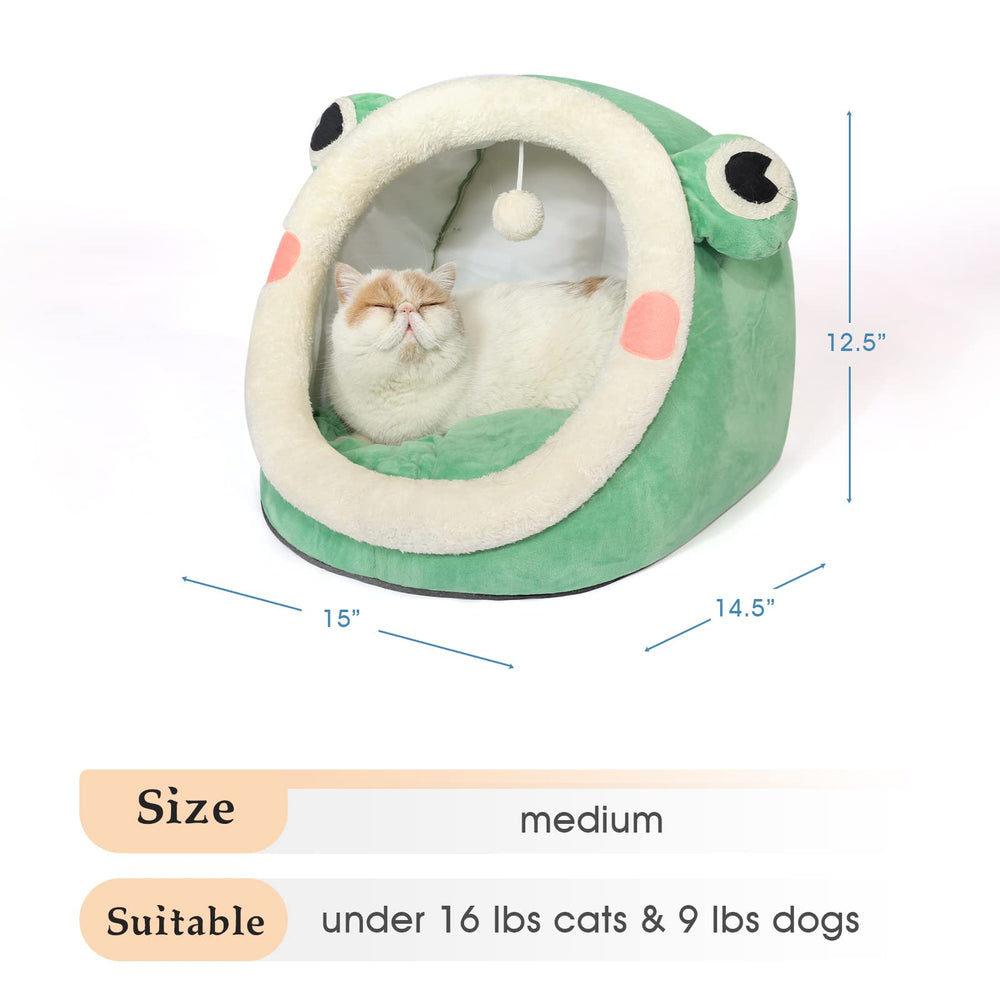 Jiupety Cute Cat Bed anti-slip bottom prevents movement during playful moments