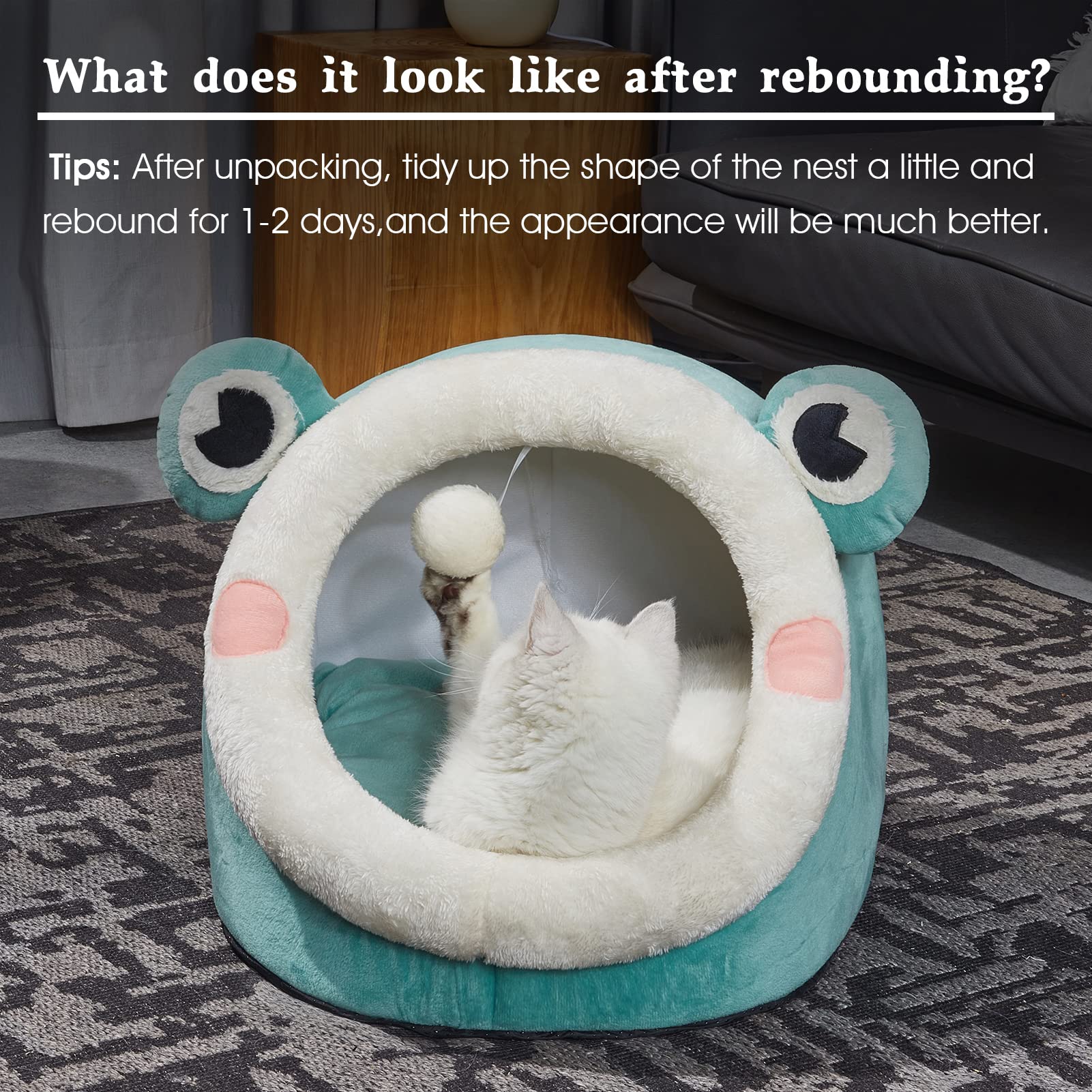 Jiupety Cute Cat Bed decorative design complements home décor