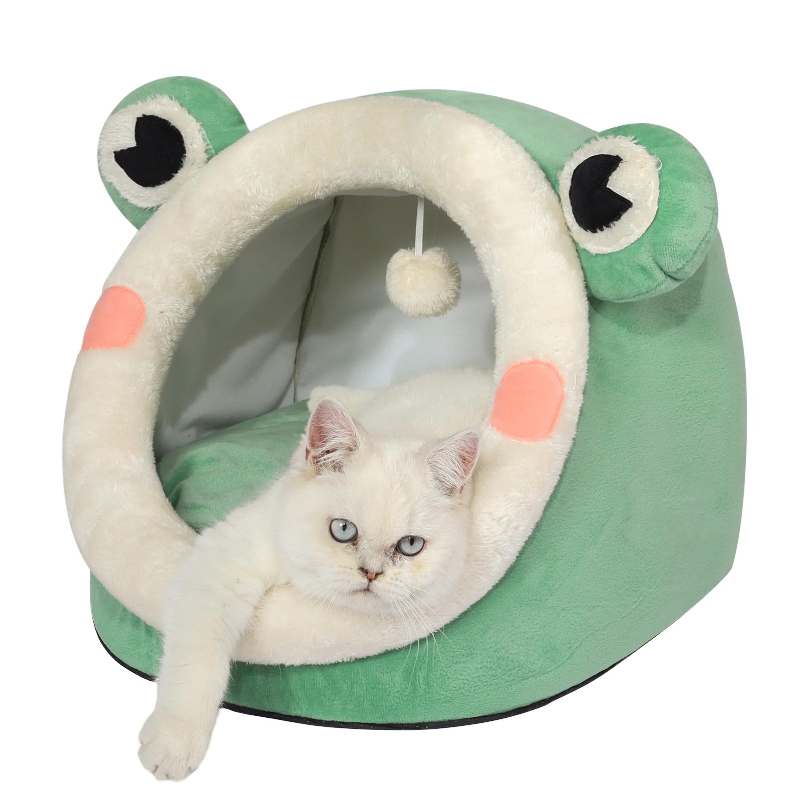Jiupety Cute Cat Bed interior shows cozy velvet igloo for comfortable lounging