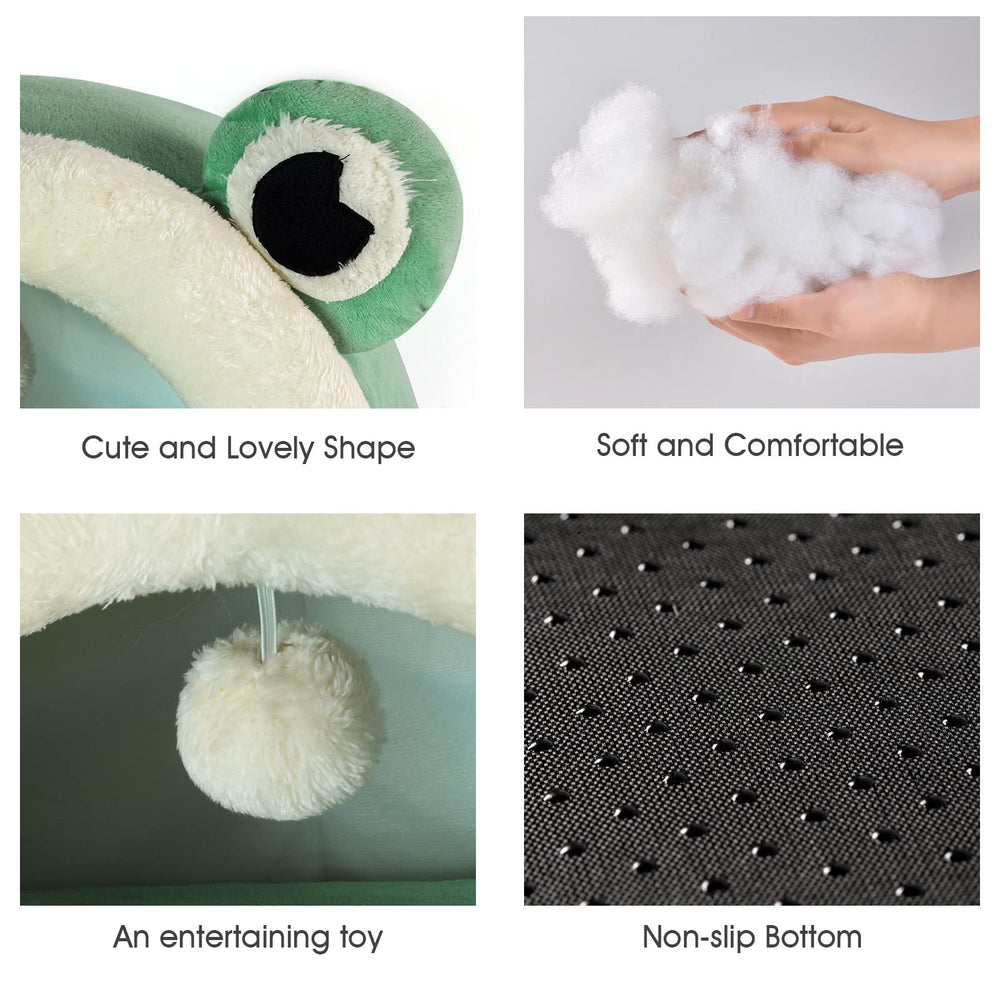 Jiupety Cute Cat Bed hanging furry ball encourages exploration and play
