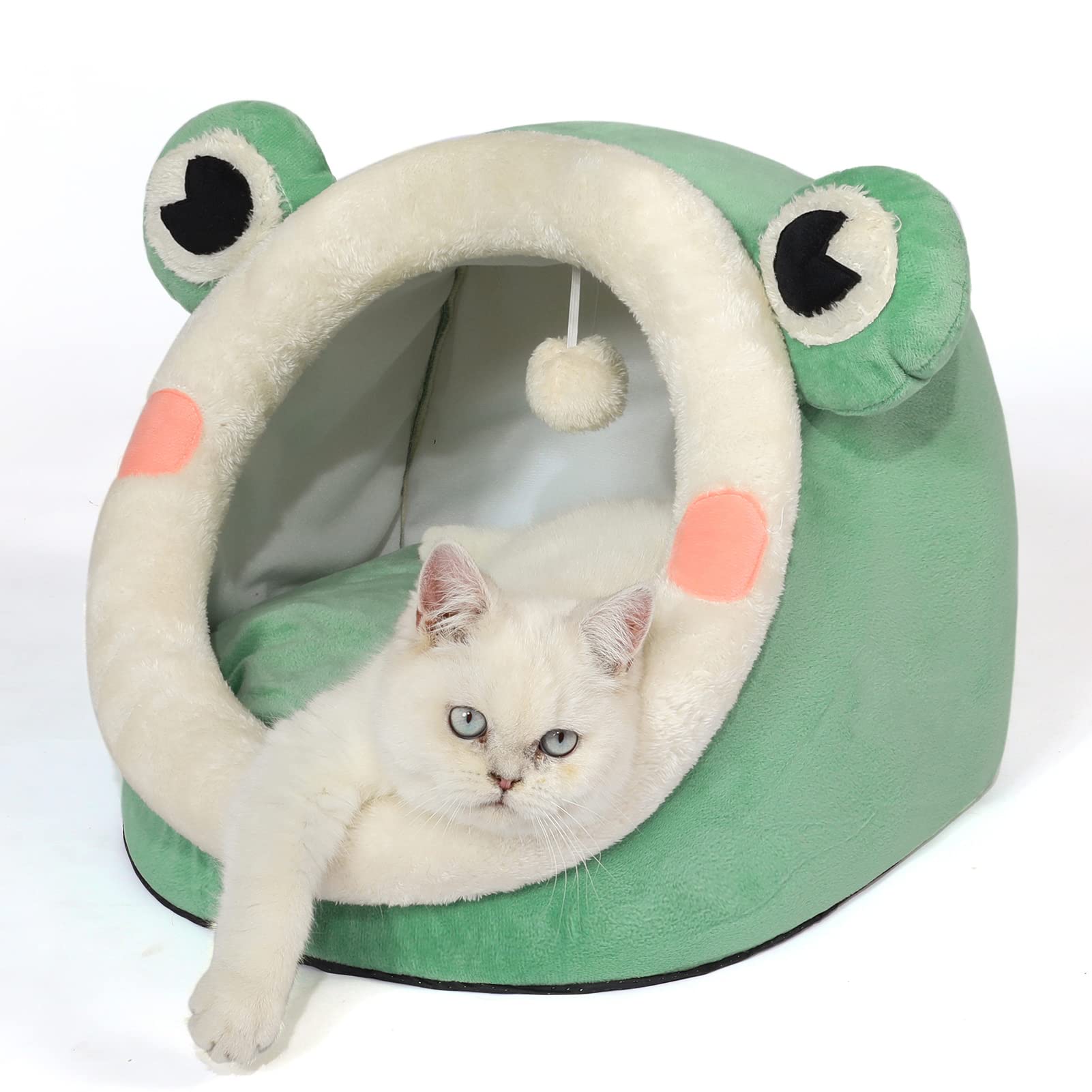 Jiupety Cute Cat Bed size-M fits small cats and for cozy indoor naps