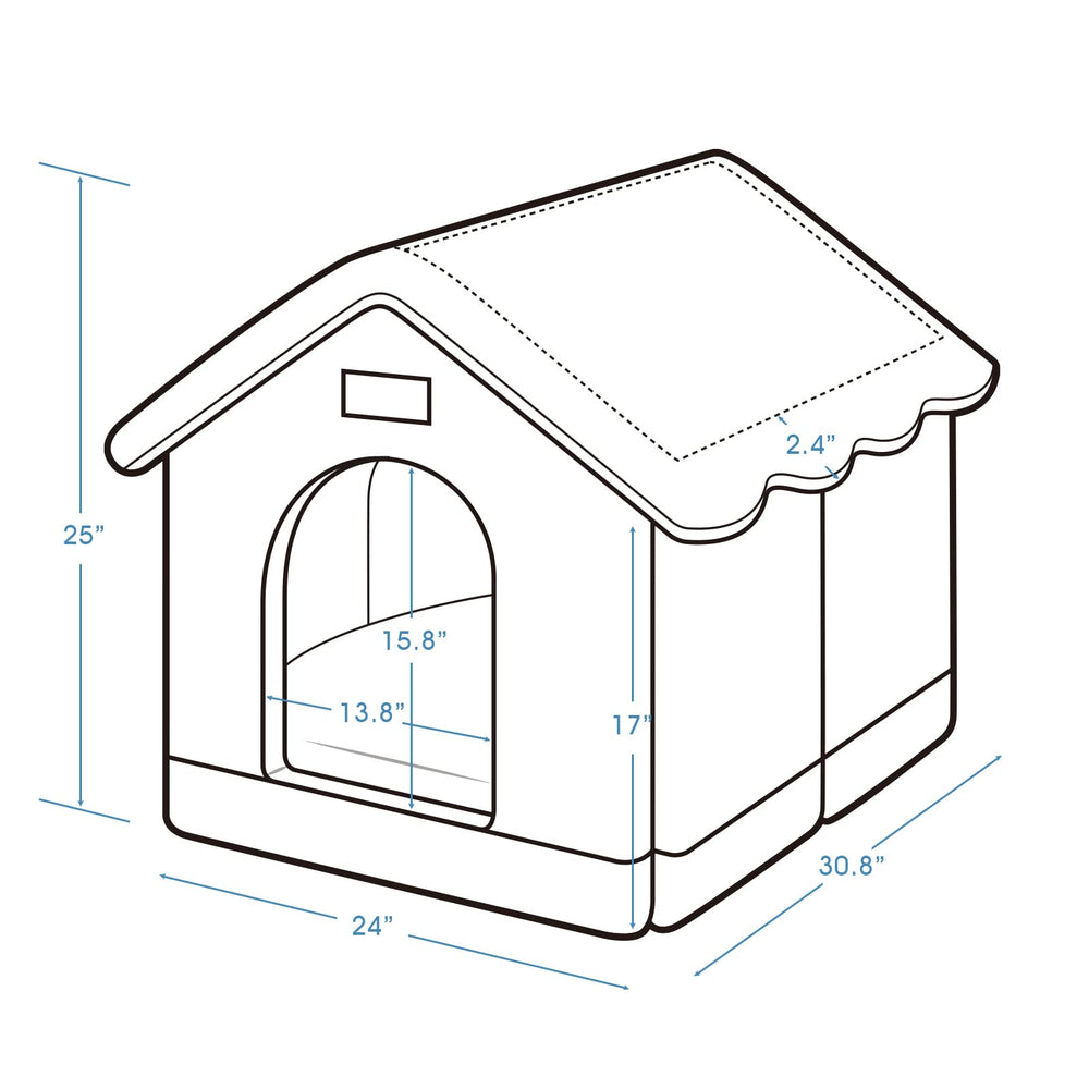 Jiupety dog house exterior-decor-brown blends with home decor and warm tones.