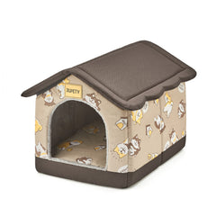 Jiupety Dog House exterior in brown provides cozy private space for pets