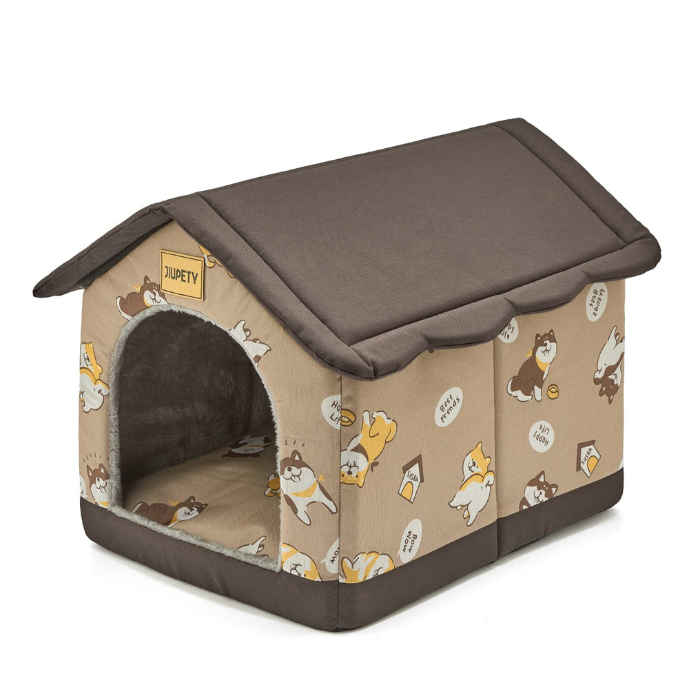 Jiupety dog house indoor front view shows a cozy retreat for small pets.
