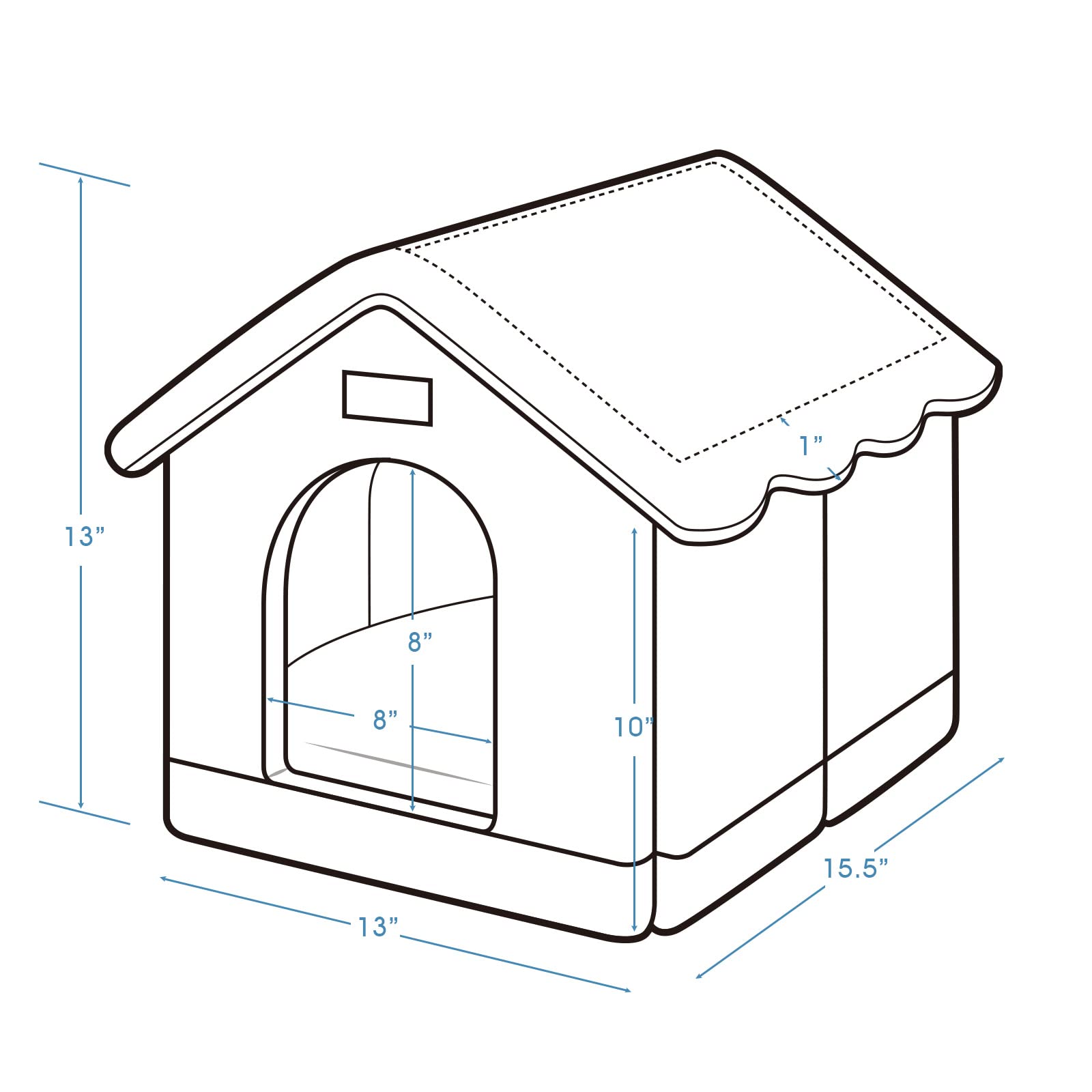 Jiupety Dog House size 15-5l-13w-13h keeps small pets comfortable