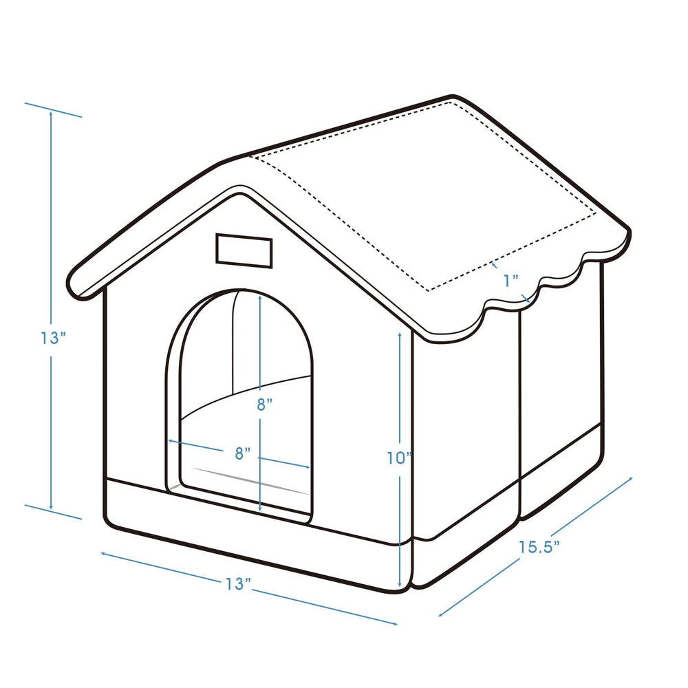 Jiupety Dog House size 15-5l-13w-13h keeps small pets comfortable