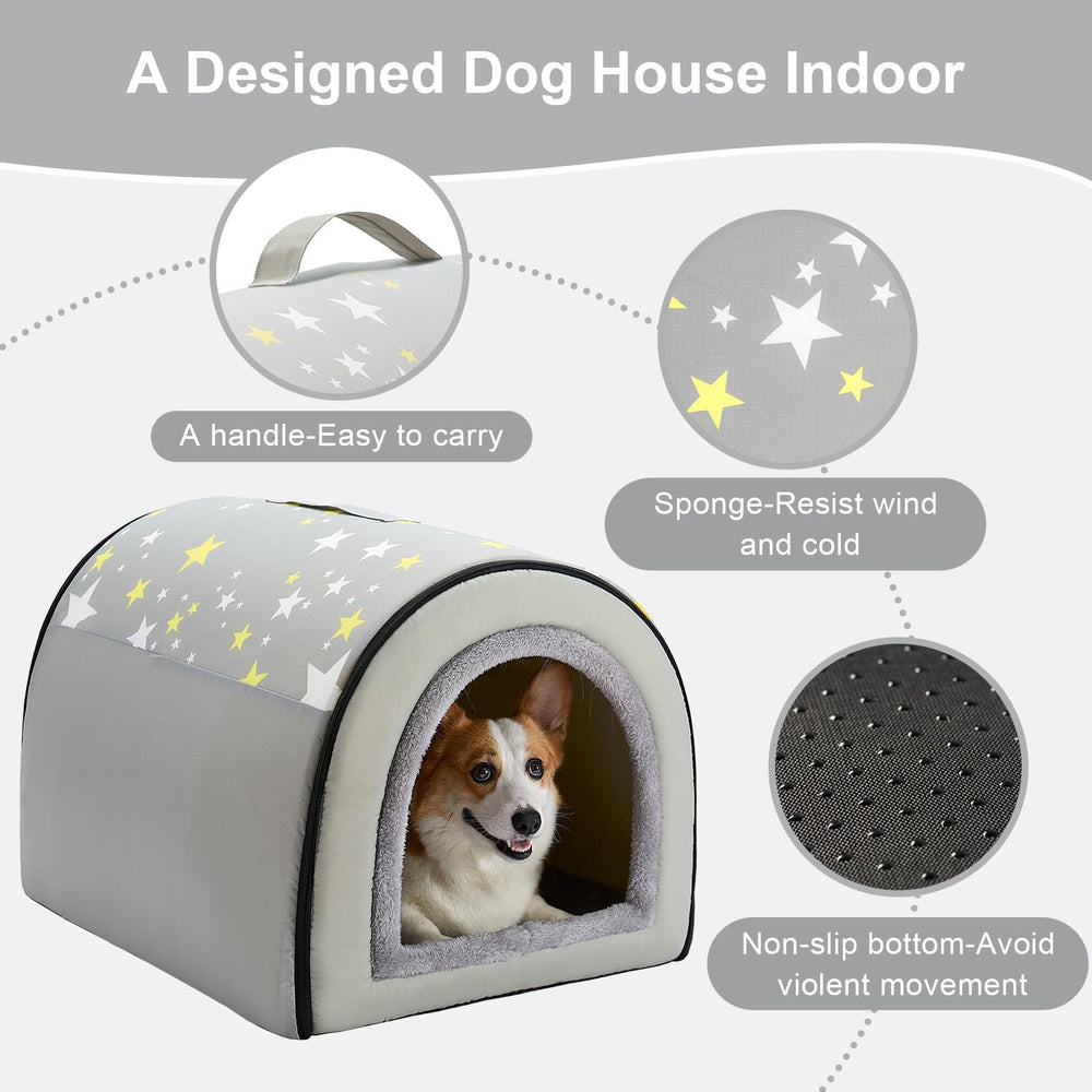 Jiupety dog house cave bed closed view illustrates private space for rest