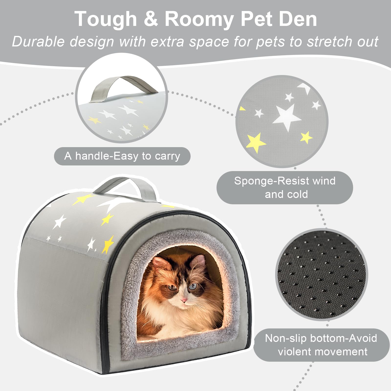 Jiupety indoor dog house foldable setup ready for travel or storage.