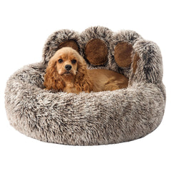 Jiupety paw shape bed close-up highlights plush faux fur for cozy warmth.