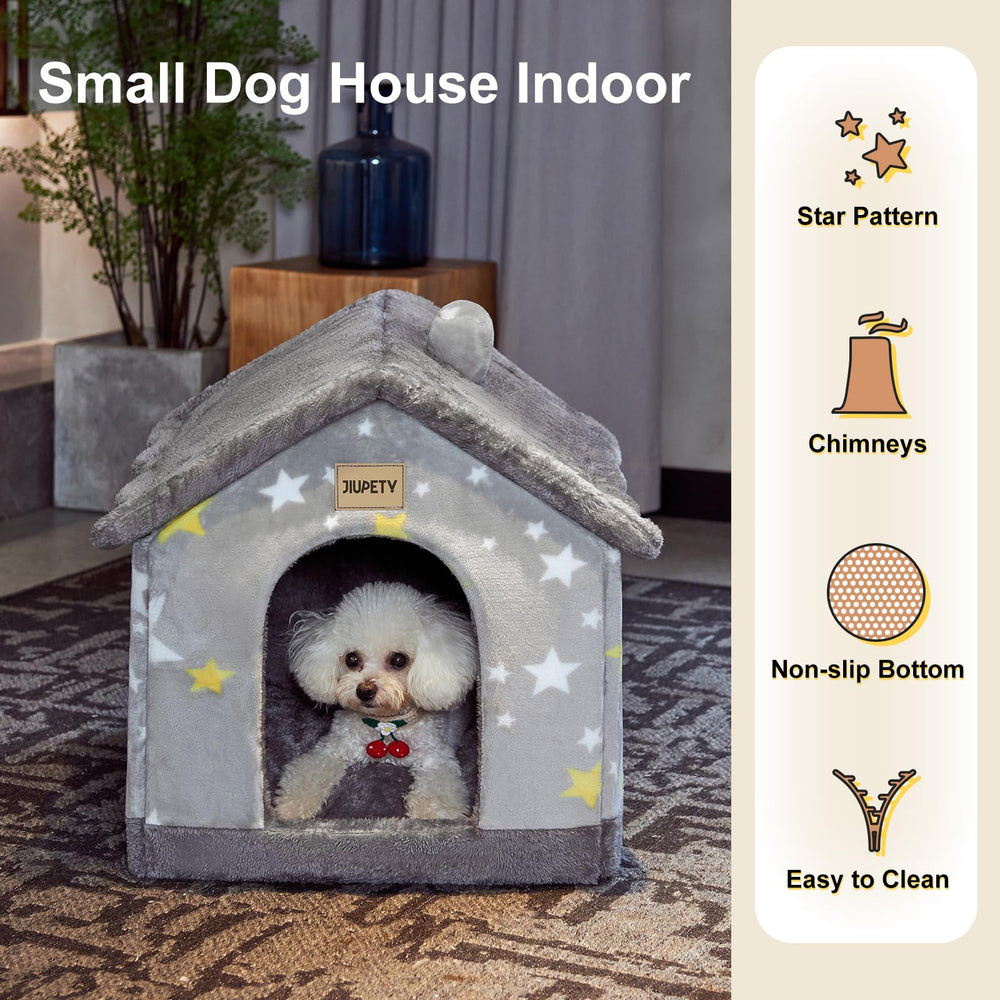 Jiupety pet house winter warmth design suggests all-season comfort for indoor pets.