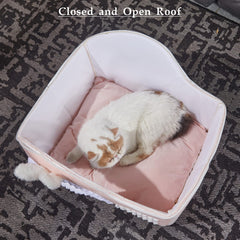 Jiupety Rabbit Cat House pink door-entry enables easy access for small pets