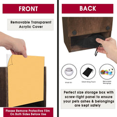 J JACKCUBE DESIGN shadow box back storage keeps urns and notes neatly secured