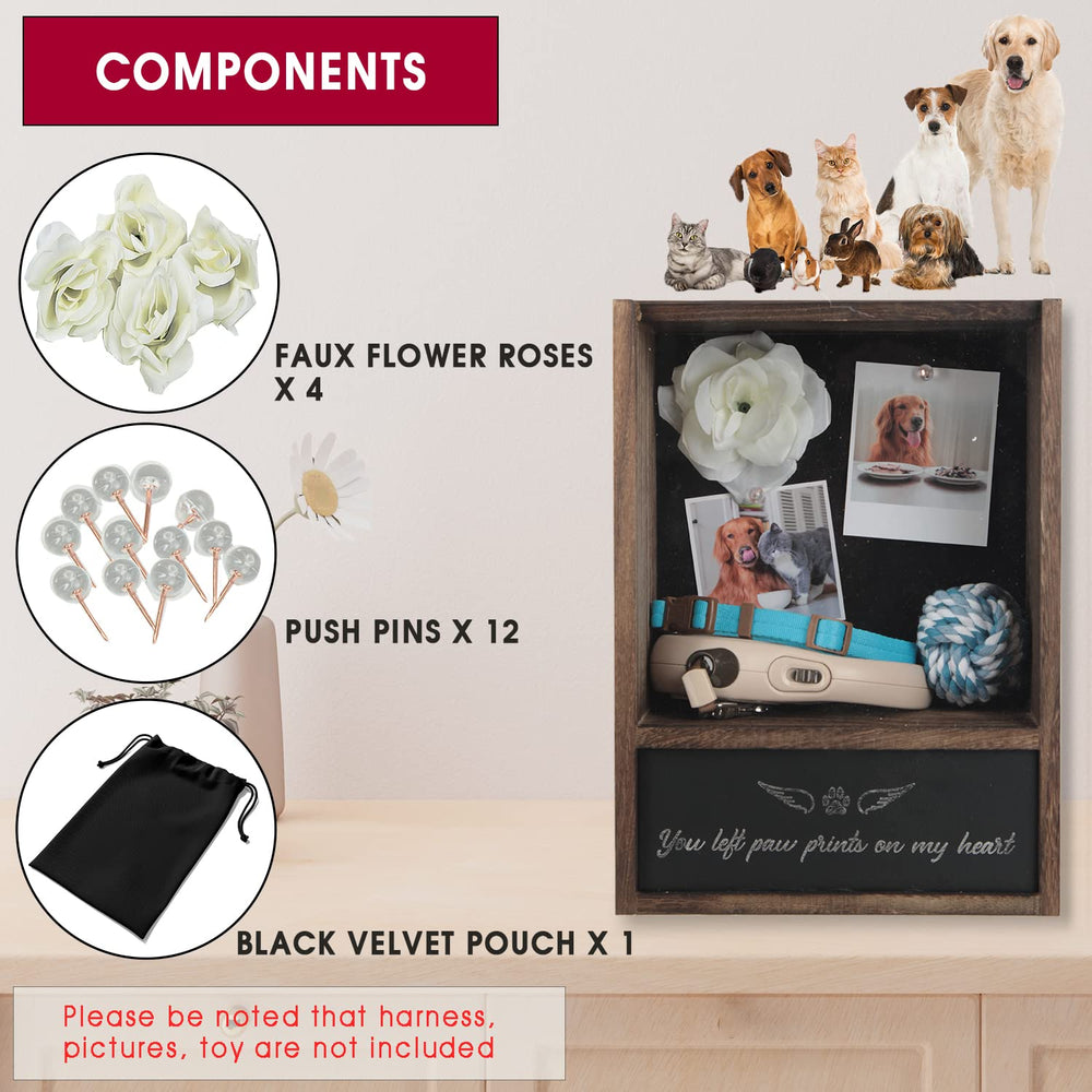 J JACKCUBE DESIGN pet memorial shadow box front panel removed enables easy rearrangement