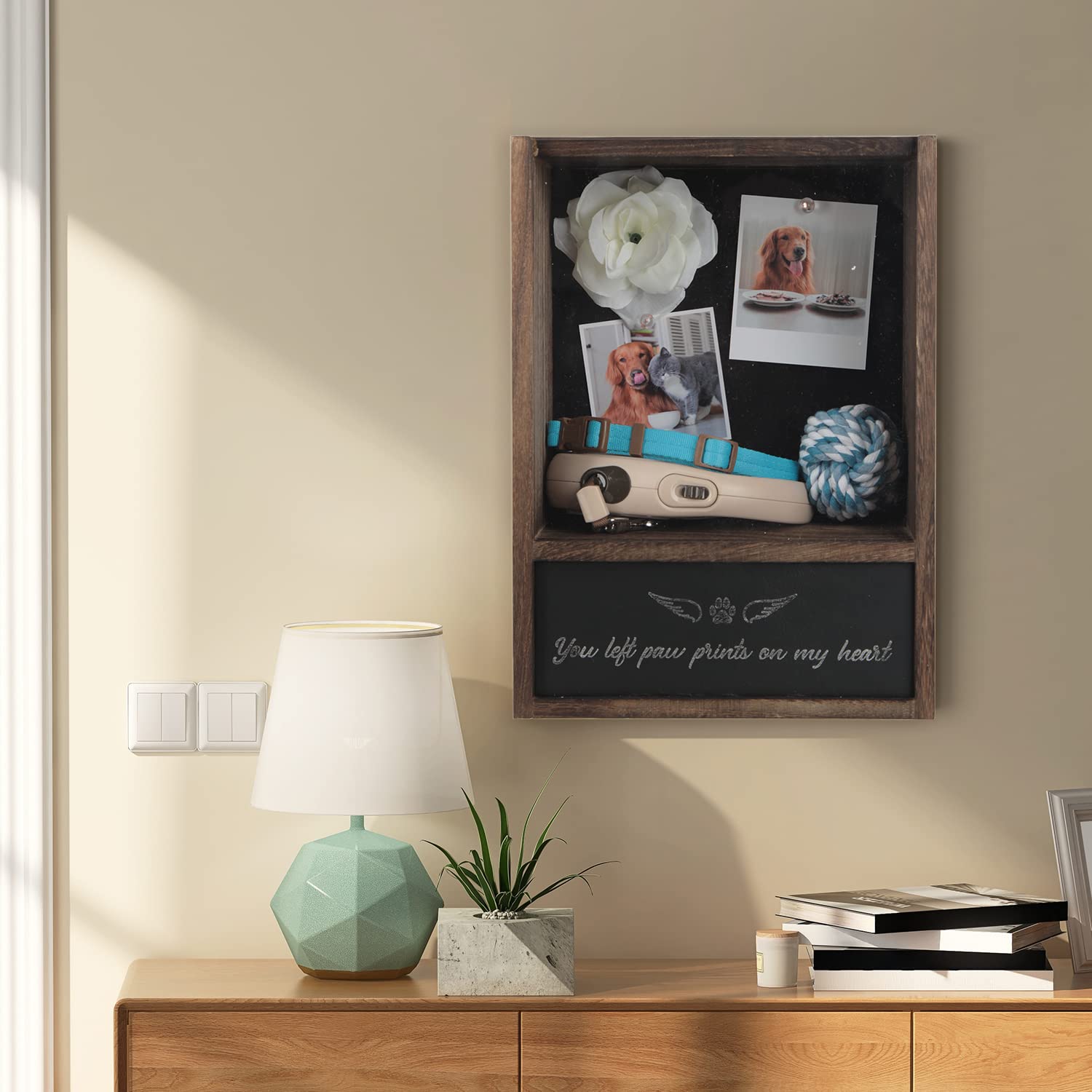 J JACKCUBE DESIGN shadow box decorative frame highlights memories with pins and faux flowers for a curated display