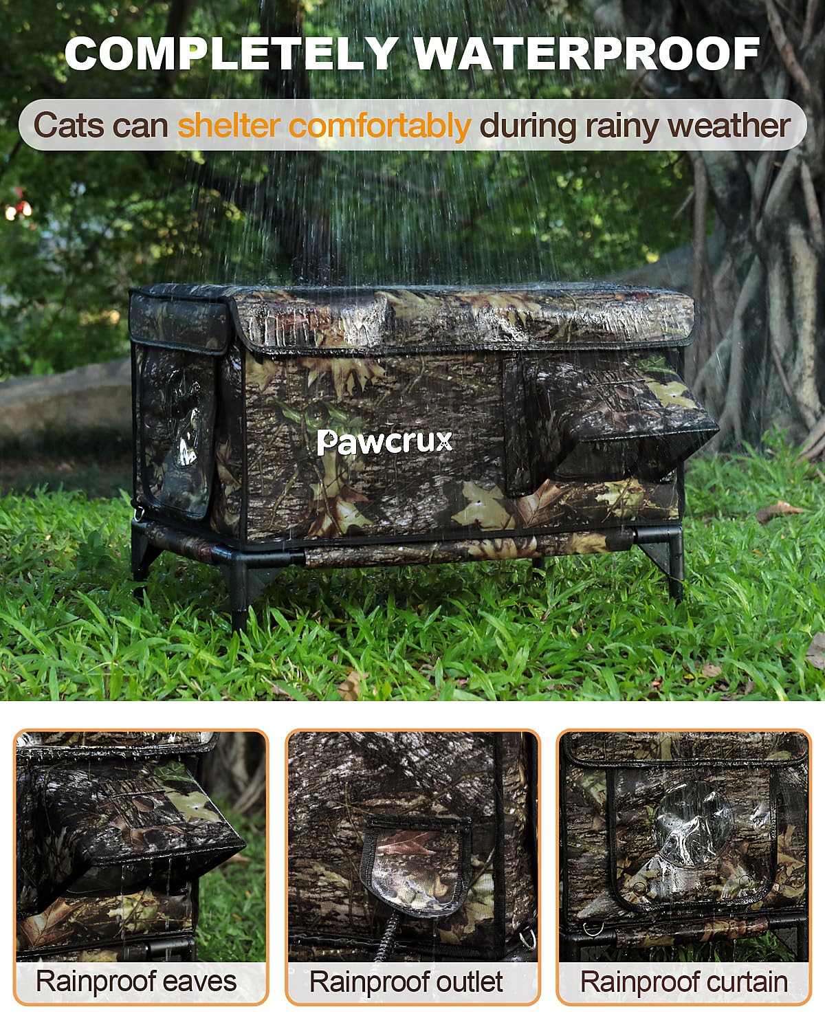 JLSAME heated cat bed interior provides cozy warmth for outdoor cats