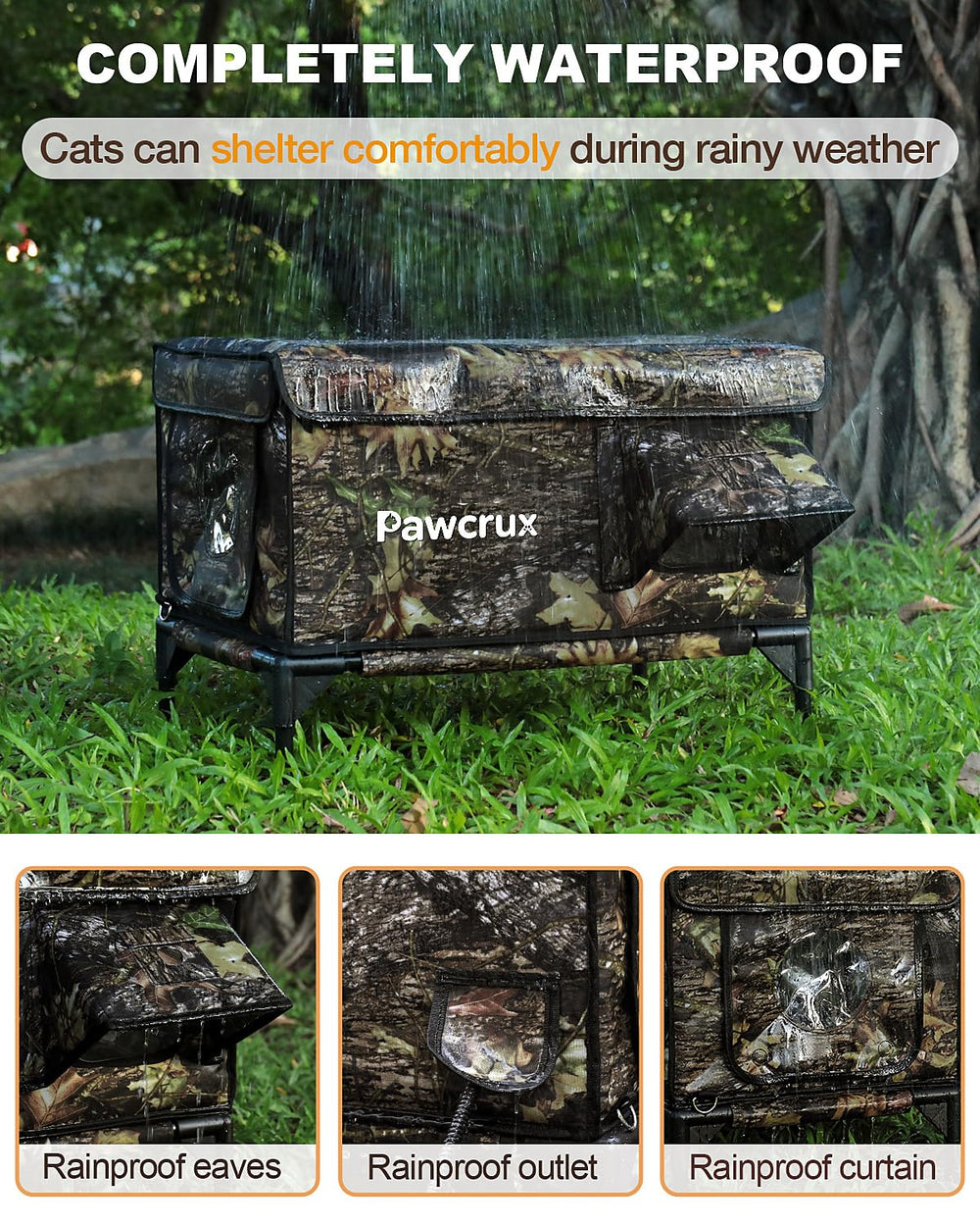 JLSAME heated cat bed interior provides cozy warmth for outdoor cats