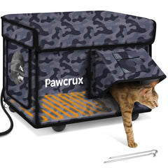 JLSAME weatherproof heated cat house outdoor shelter for chilly winters.