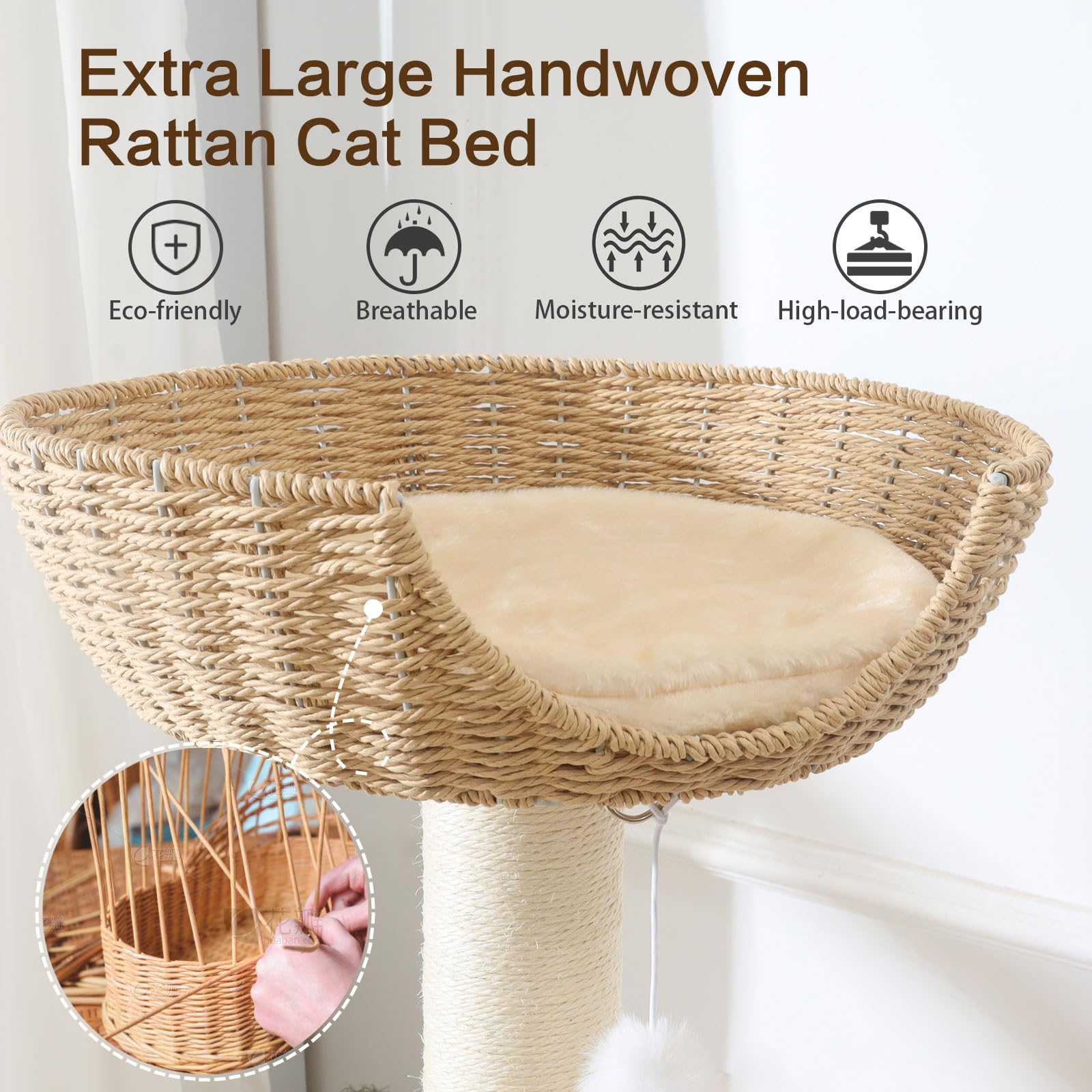 JLDUQKUM wooden cat tree multi-level platforms inspire climbing adventures.