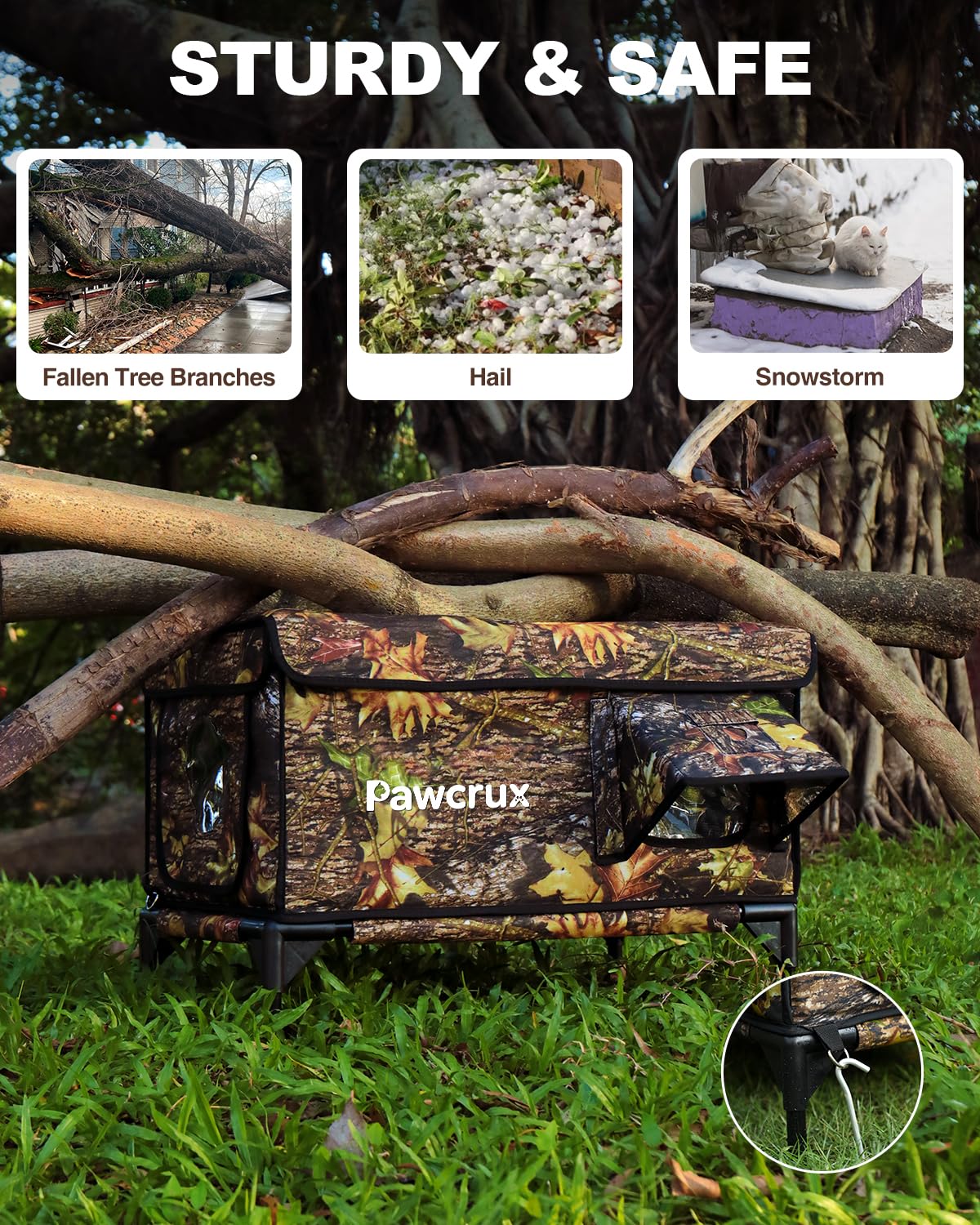 JLSAME elevated base keeps paws dry in wet weather.