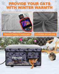 JLSAME heated cat bed insulated shelter interior cozy warmth for outdoor cats.