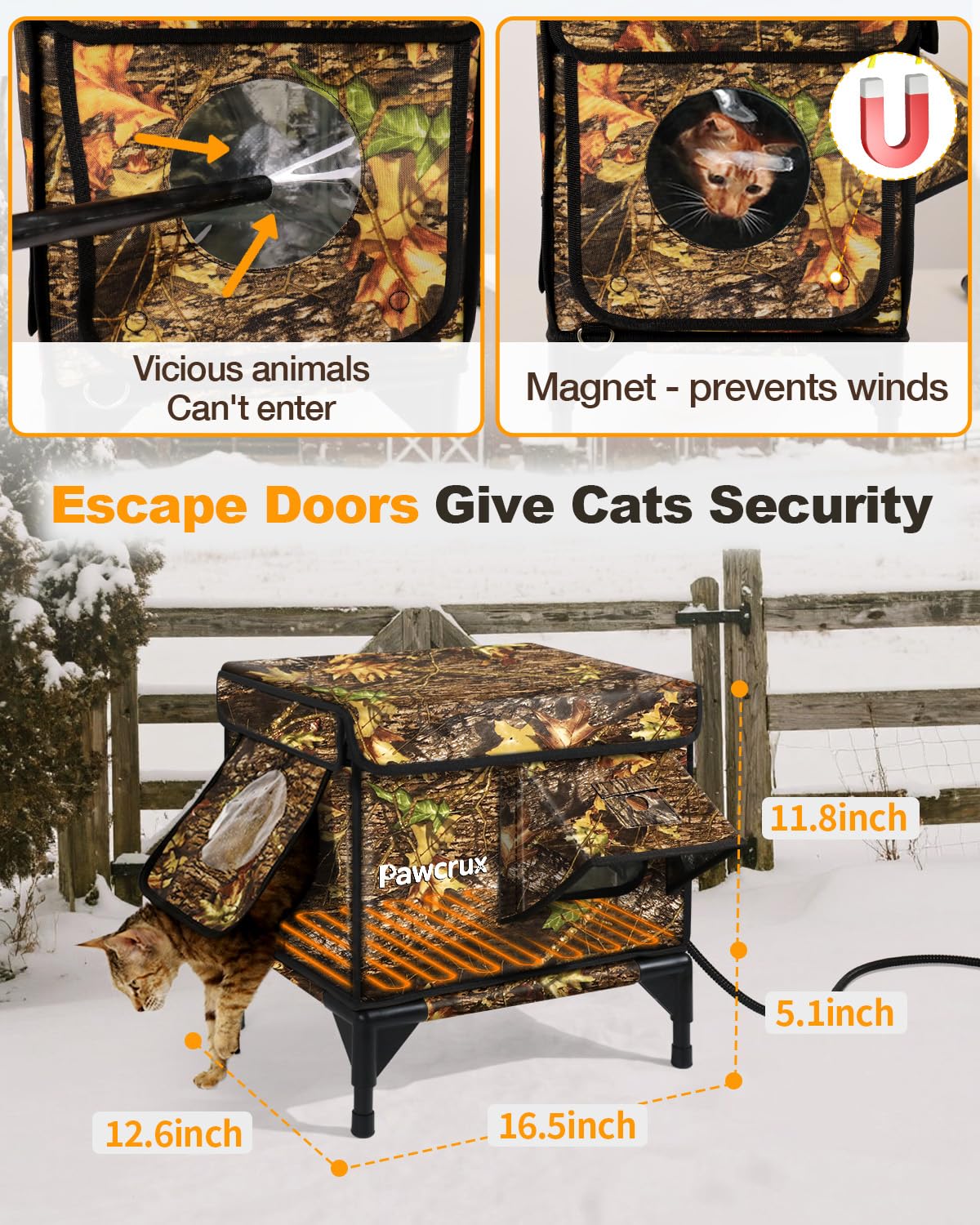 JLSAME weatherproof cat house easy-clean-assembly makes setup quick and tool-free.