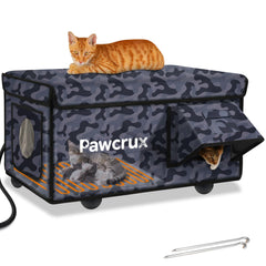 JLSAME weatherproof cat house outdoor winter view highlights durable shelter for cold days.