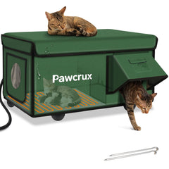 JLSAME weatherproof cat house outdoor shows insulated warmth for cold-weather comfort.