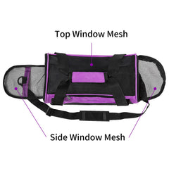 JMOON cat carrier side ventilation demonstrates breathable mesh for comfort