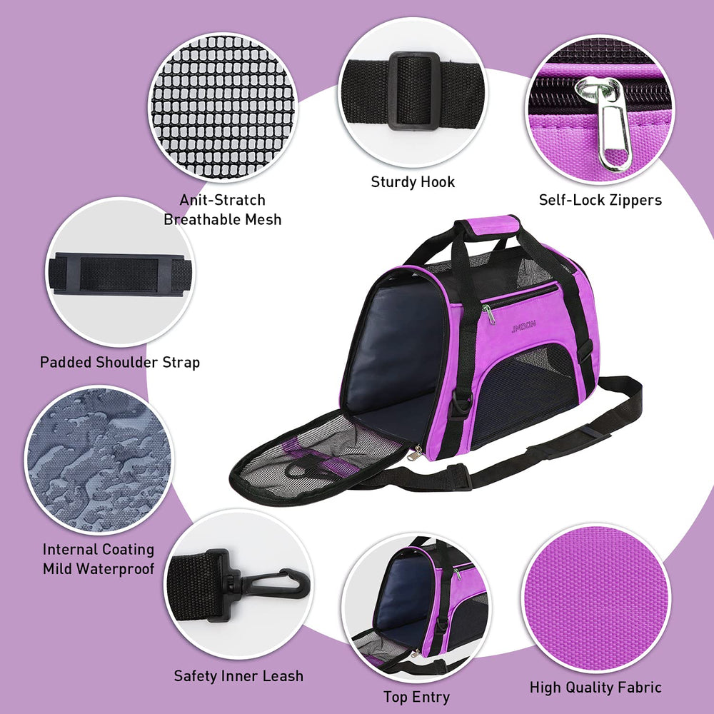 JMOON cat carrier top entrance lets pets peek out during travel