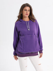 JMOREDEEP cat pouch hoodie inner pouch visible for easy pet access.