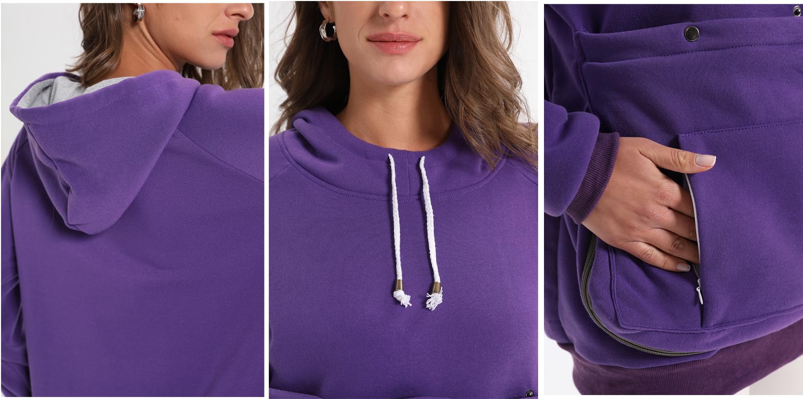 JMOREDEEP cat pouch hoodie removable inner pouch for simple cleaning.