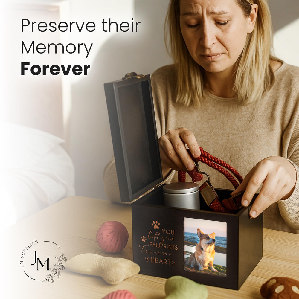 JMSupplier pet urn durable memory box adds timeless dignity to any space.